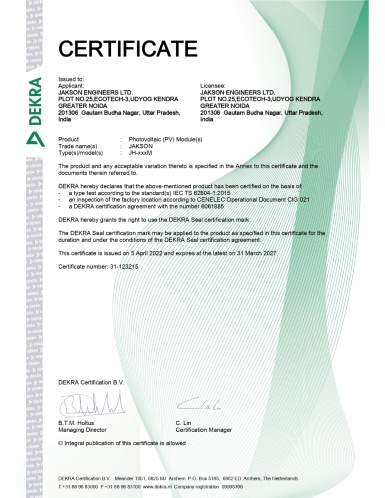 04 Monofacial IEC Certificate 62804 Helia Series