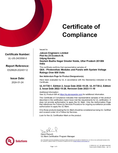 12 Bifacial MonoPERC UL Certificate for US Canada