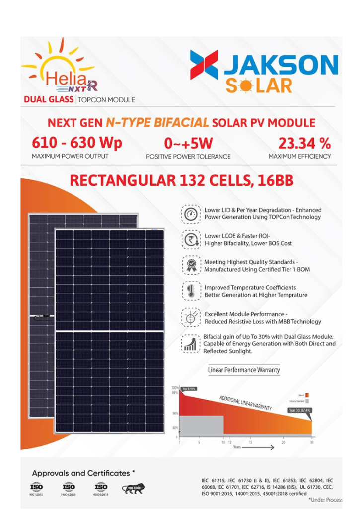 610 630Wp Helia NXTR N Type Bifacial