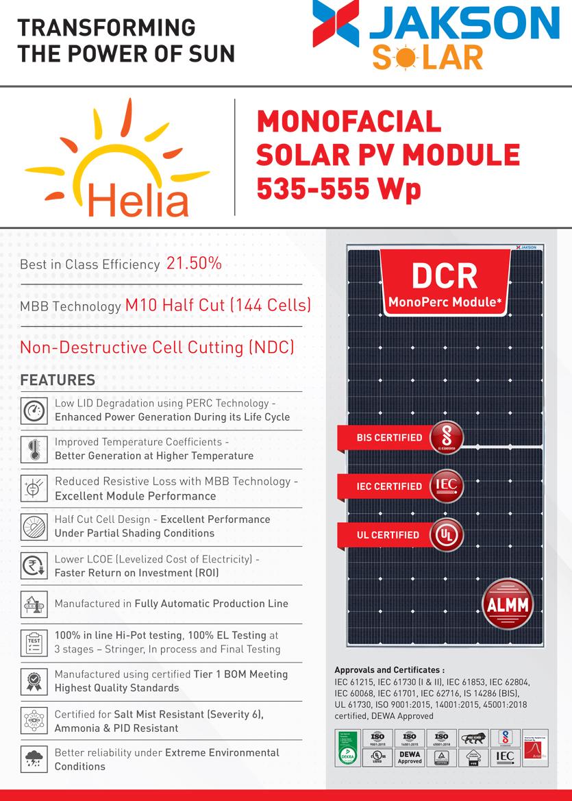 Monofacial Solar PV Module DCR535 555Wp