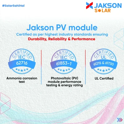 Jakson Solar Modules Certified for Top Performance 4
