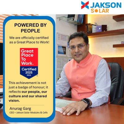 Jakson Solar is Now a Great Place to Work, Jakson solar, Solar for home
